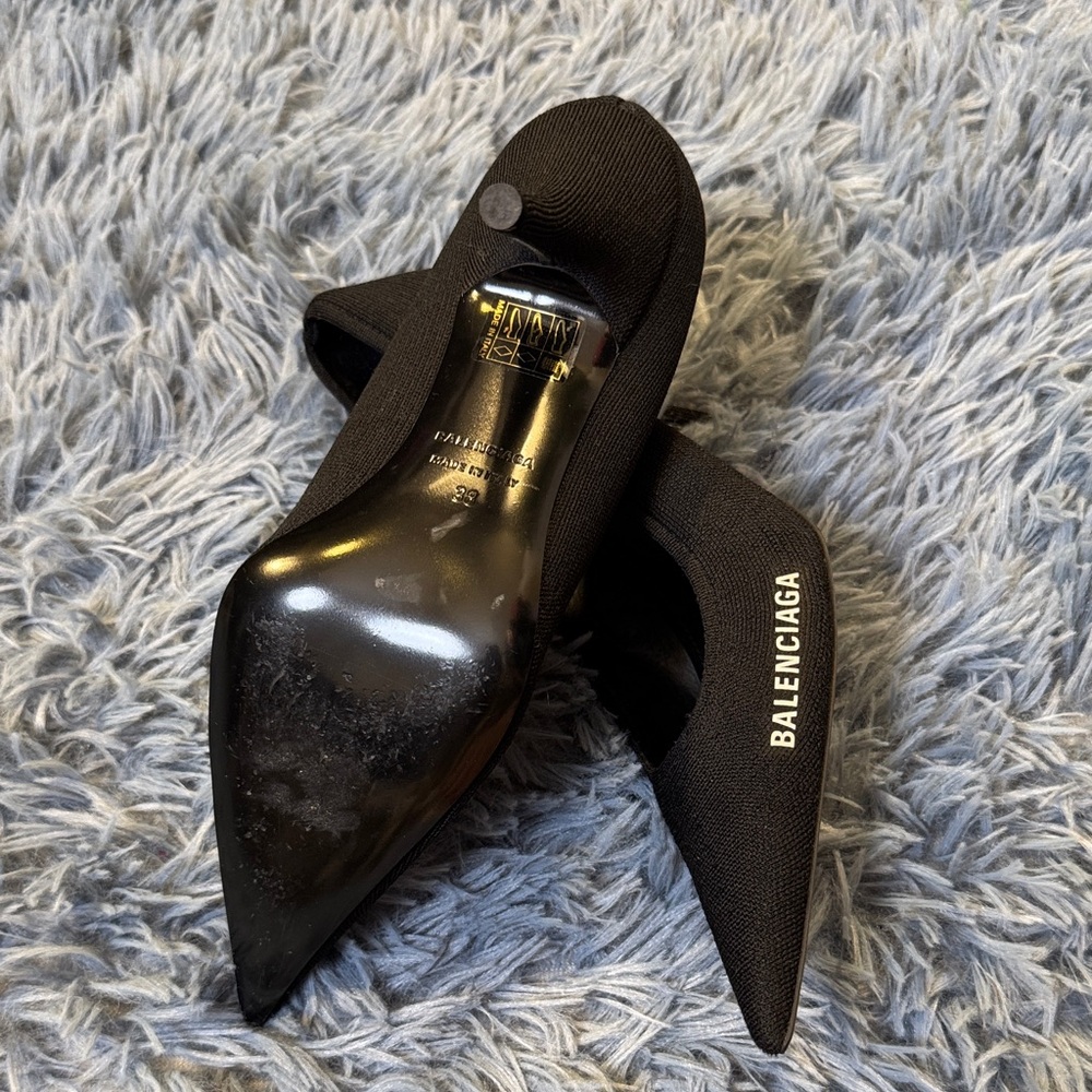 Balenciaga Black Pointed Toe Heels - Picture 3 of 9